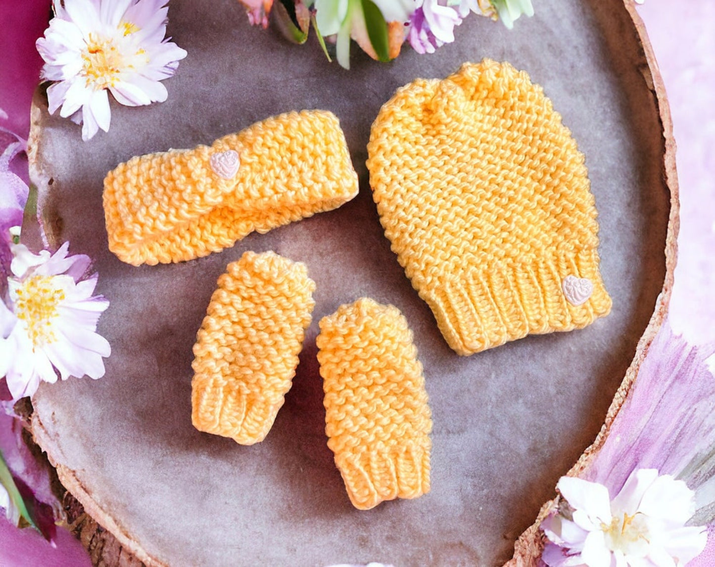 Knitted newborn set/newborn sleep sack