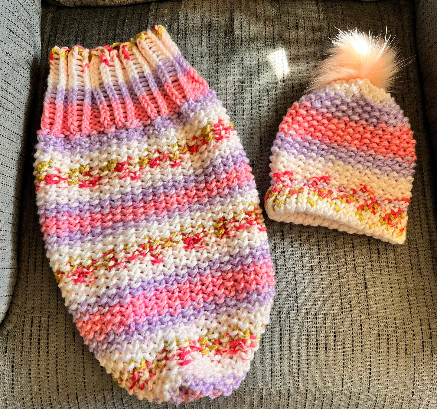 Knitted newborn set/newborn sleep sack
